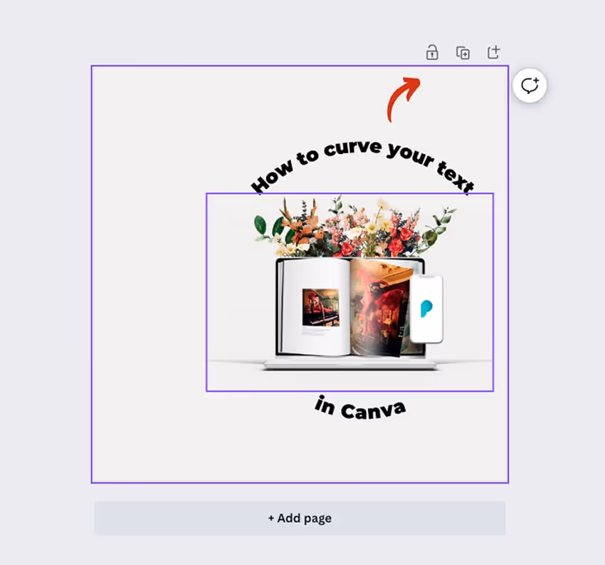 Screenshot of grouping elements in Canva Screenshot of grouping elements in Canva