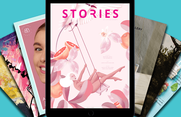 Image of tablets displaying different digital flipbook covers