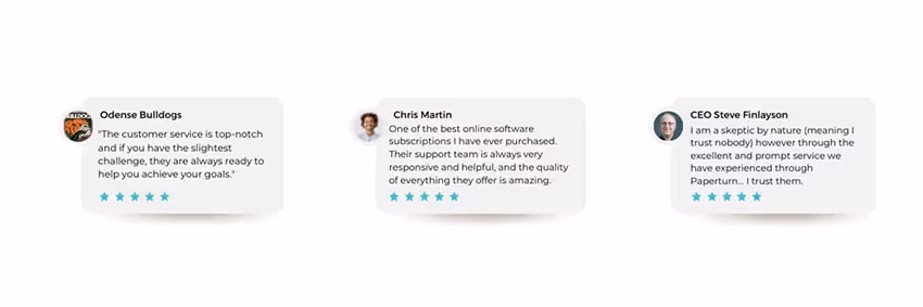 Paperturn’s 5 star reviews Paperturn’s 5 star reviews