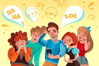 Group of people laughing