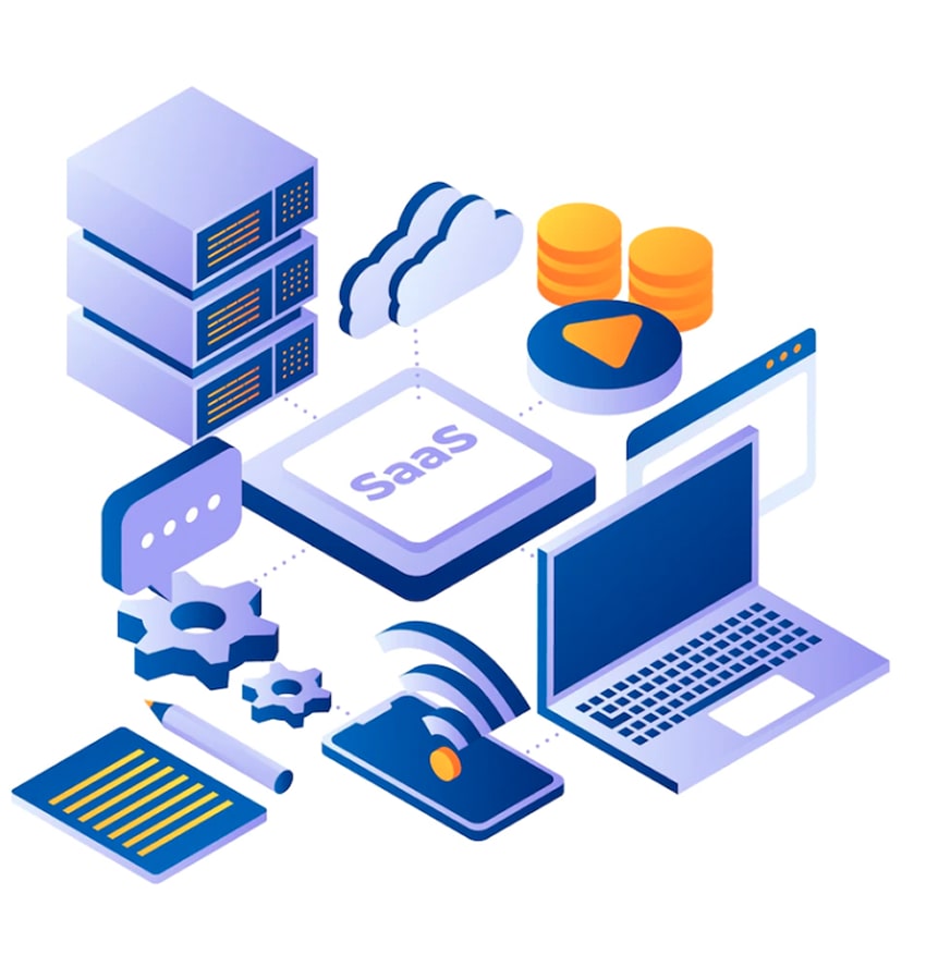 Abstract technology saas illustration