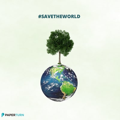 Globe with green tree
