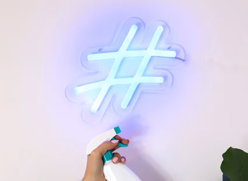 Hashtag sign on a wall Hashtag sign on a wall