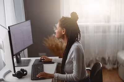 Woman using a computer