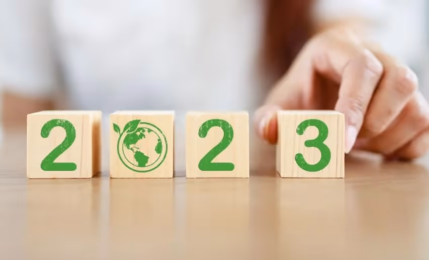 Wooden cubes with the number 2023 written on them