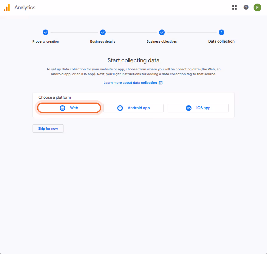 Google Analytics 4-gränssnitt med Google Analytics 4-gränssnitt med