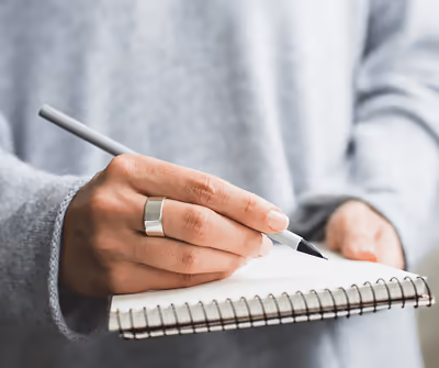 Writing down notes and goals