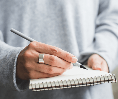 Writing down notes and goals