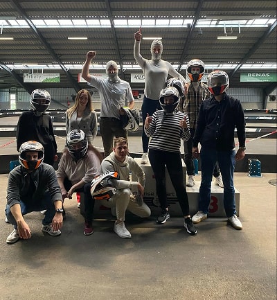 The Paperturn team at the GoCart hall celebrating their wins The Paperturn team at the GoCart hall celebrating their wins