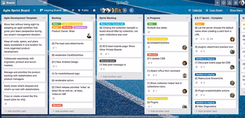 Trello dashboard Trello dashboard