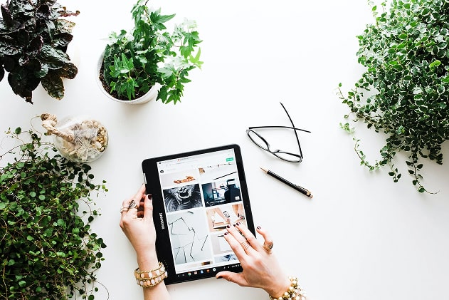 Web browsing on a tablet