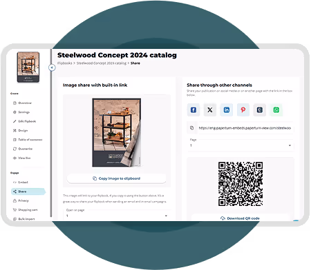Brochure numérique interactive dans Paperturn présentant du contenu vidéo intégré et une publication moderne de…