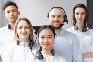 People working in customer support People working in customer support