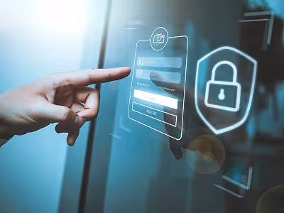 Person logging in using a secure system Person logging in using a secure system
