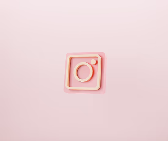 Instagram logo on pink background Instagram logo on pink background